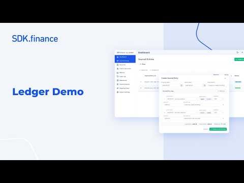 SDK.finance General Ledger Demo | Double-Entry Ledger for Fintechs