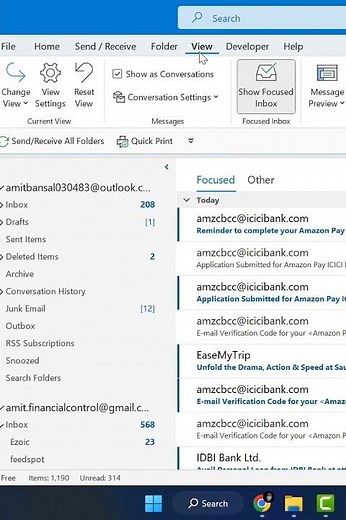 Favorites Section Missing in Outlook [How to Fix it?] #shorts #shortsvideo