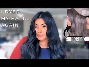 DYEING MY HAIR AT HOME AGAIN | SECOND ATTEMPT BLUE BACK HAIR