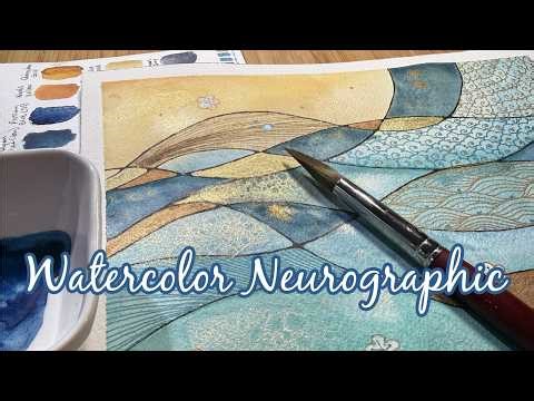 Watercolor Neurographic Art Painting with Zentangle Mixed Media Doodle Tutorial!