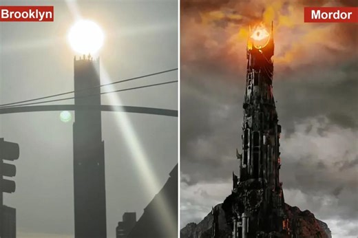 Crowds wowed by ‘Sauronhenge,’ a stunning ‘LOTR’-inspired astronomical event with ‘evil’ NYC tower