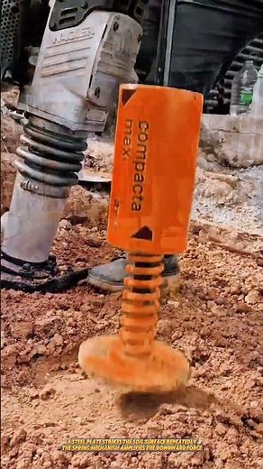 Spring Loaded Soil Tamper Tool Compacts Ground with Impact Force #tools #construction #compaction