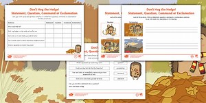 Don't Hog the Hedge! Statement, Question, Exclamation, Command Differentiated Worksheet