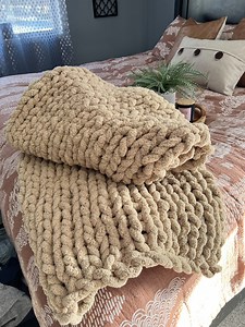 Grobstrick Decke: Kuscheliger Polyester Überwurf, Taupe Farbe - Etsy.de
