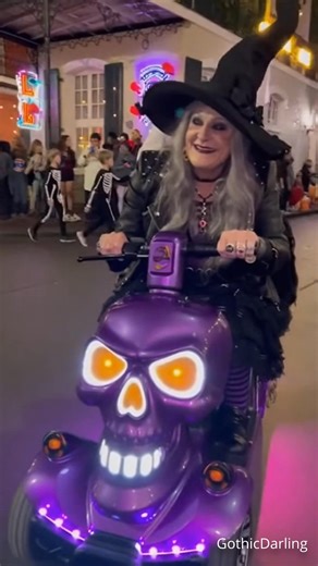 Happy Halloween from the witch lady grandma riding her mobility scooter | Gothic Darling