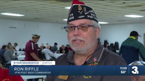 Norfolk VFW post hosts Thanksgiving dinner for Hampton VA veterans