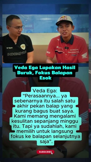 Veda Ega Forgets Bad Results, Focuses on Tomorrow's Race #shorts