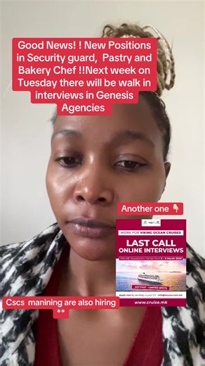 New Security Guard and Chef Positions Available in Nairobi