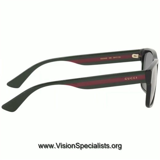 Gucci Sensual Romantic GG0340S GG 0340 S Fashion Rectangle Sunglasses 58mm BlackGreenRed Grey 006