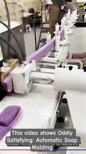 This state-of-the-art machine is designed for industrial-scale soap molding,