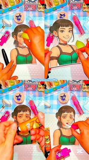 CUTE 💚 ZOEY MUÑECA DE PAPEL 📄 MAQUILLAJE 💄💋👑Y SKIN CARE #kpopdemonhunters