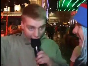 Drunk guy eating microphone - meme