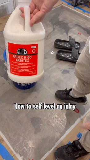 Self levelling this floor to make the transition of the herringbone floor tile inlay flush with the hardwood floor flooring, using @ardexamericas K60 and then once it’s dry, we’re putting our @schlutersystemsna Ditra down and then with a thinset, the Tile we have a perfectly flush transition which we will put a flexible expansion joint in to allow movement between the two surfaces. #brandambassador #asmr #creator #entrepeneur #homedecor #diy #fyp #tile #renovation #construction #instagood | DJ.T