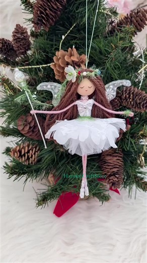 Meet my first fairy doll of the year, gentle detailed wings, a little sparkle of hope and love #harmoncraftstore #huongharmon #viral