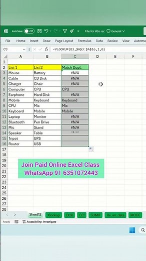 how to match two columns in excel