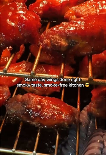 Game day flavor, no smoky mess. Thanks to the GE Profile Indoor Smoker 🔥