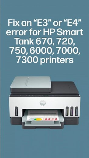 Fix an ‘E3/E4’ paper jam error for HP Smart Tank 670-7600 printers #shorts