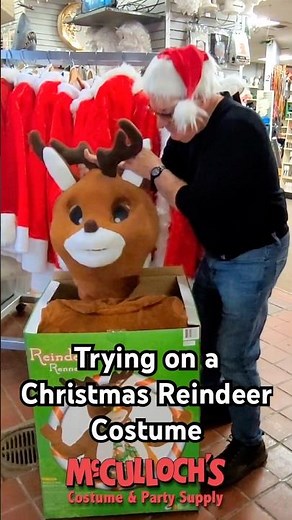 Trying on a Christmas Reindeer Costume. #shortvideo #costume #short