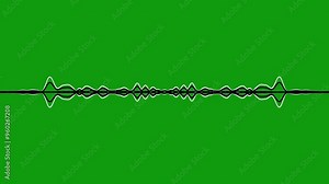 4k abstract music sound wave or audio wavefrom isolated on green screen background.Line digital minimalist voice and symbol technology.