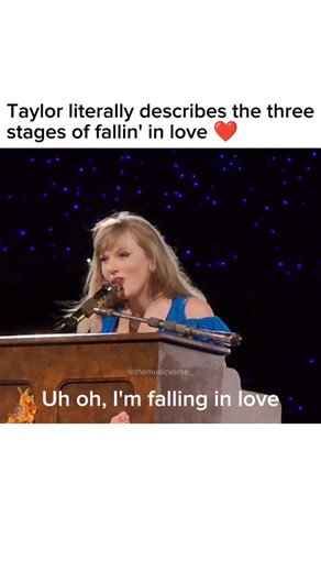 1M views · 32K reactions | Uh-oh, I'm fallin' in love = realization Oh no, I'm fallin' in love again = fear Oh, I'm fallin' in love = acceptance Follow for more... . . #labyrinth #taylorswift #taylor #taylorswift13 #taylorswifterastour #liveperformance #music #song #lovesongs #songlyrics #trendingsongs #themusicverse | themusicverse | Facebook
