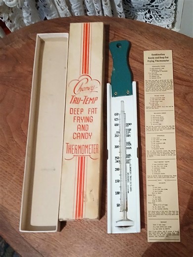 Vintage Chaney Tru-temp Candy & Deep Fry Thermometer With Recipe Insert - Etsy