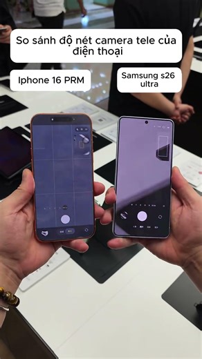 so sánh Camera tele Iphone 17 Promax vs Samsung S26 ultra #smartphone #samsung #iphone #shortvideo