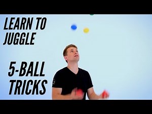 Juggling 5 Balls, Learn 2 Tricks (Intermediate Level) Tutorial