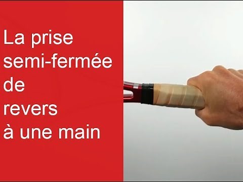 The semi-closed one-handed backhand grip in tennis, the eastern backhand grip