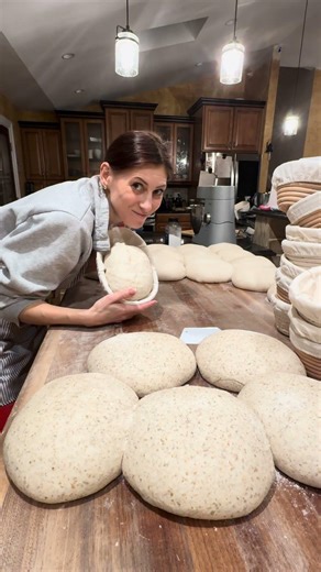 Night in my tiny Chicago microbakery: shaping tomorrow’s #sourdough sourdough loaves