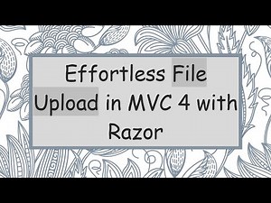 Effortless File Upload in MVC 4 with Razor
