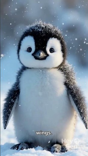 Fluffy Penguin Playing in the Snow ❄️ | Cute & Chill Winter Vibes