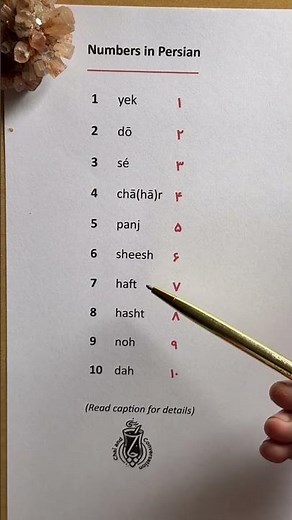 Numbers 1-10 in Persian / Farsi #persianvocabulary #persianalphabet