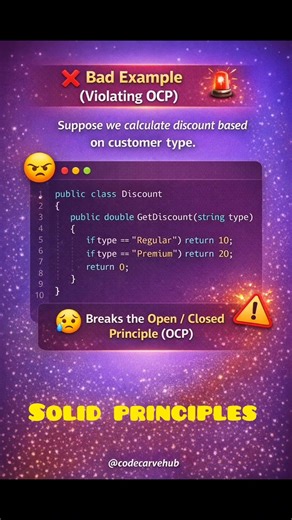 👉 Stop Modifying Code ❌ Learn Open Closed Principle in 45 Seconds 🤯 #shorts #solidprinciples #design