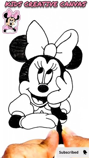 "MINNIE Mouse 🐭 Face Art" l #mickeymouse #disney #cartoon #kidscreativecanvasshorts l