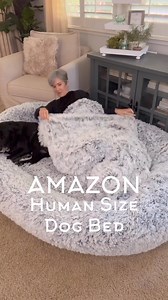 https://urlgeni.us/amzn/humandogbedpic This human size dog bed is SO soft and comfy! With built-in pillow and faux fur blanket it’s perfect for naps or cuddling with the whole gang! It unzips for easy washing and is WAY softer than you would even imagine. We’ve owned ours for nearly a year and it still looks and feels the same as the day we bought it! 😊 #amazonhome #petlovers #doglover #homehacks | The Design Twins