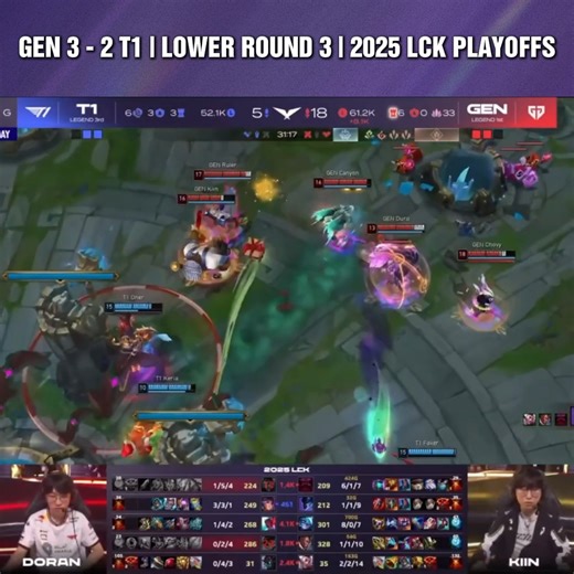 GEN 3 - 2 T1 | LOWER ROUND 3 | 2025 LCK PLAYOFFS | LCK Việt Nam