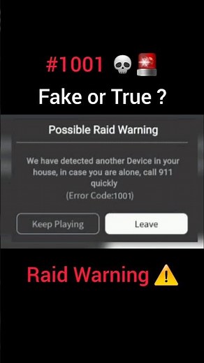 Roblox Raid Warning ⚠️ | Code 1001 | True or Fake? #roblox #error1001 #viralvideo