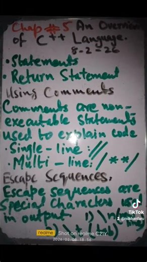An overview of C++ language. grade 11. easy notes.