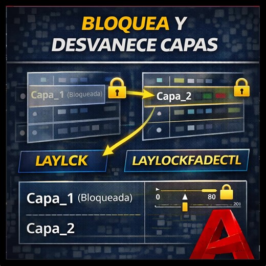 ¿Quieres bloquear una capa sin dejar de verla? Con LAYLCK puedes bloquear capas y con LAYLOCKFADECTL controlar qué tan transparente se ven. Ideal para trabajar sin modificar información importante. 👉 Más comandos y tips de AutoCAD en el canal: https://youtube.com/@videosresumidosautocadcivi4890⁠� #Shorts #AutoCAD #LAYLCK #LAYLOCKFADECTL #DibujoTécnico