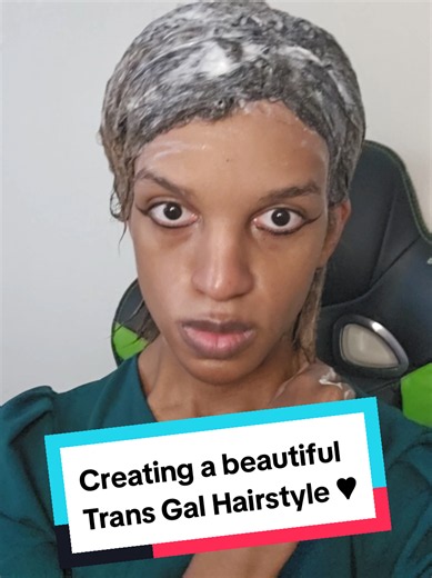 Creating a beautiful Trans Gal Hairstyle ♥︎ #transgirl #tgirl #hairstyle #cosplaygirl #gothgirl