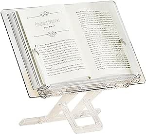 Book Stand for Reading,Bible Stand,Book Holders for Reading Hands Free,Book Display Stand with Page Clips,Cookbook Stand Holder,Desktop Book Stands,Textbook Stand(3mm)