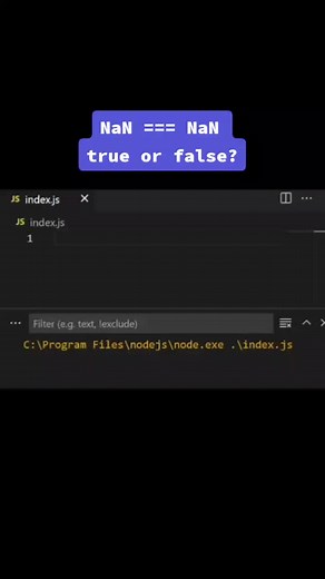NaN === NaN? #javascript #javascriptdeveloper #jsdeveloper #programming #programmer #coding #code #developer #software #computerscience #algorithm #fy #viral #misiuneatiktok #5pasidebine