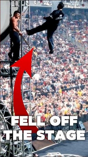 When Shane McMahon FELL OFF the stage #wwe #wrestling #shorts