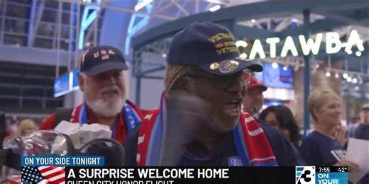 Veterans on Queen City Honor Flight welcomed back