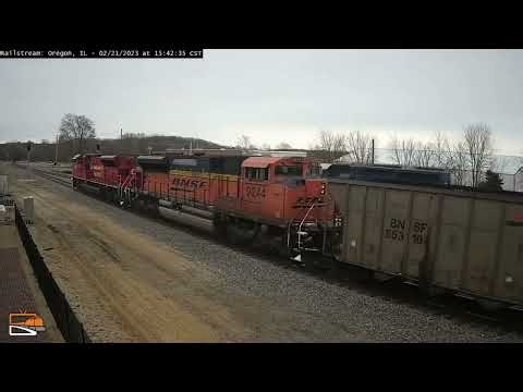 Canadian Pacific 7008 leads a coal train with CP 7057 in Oregon, IL