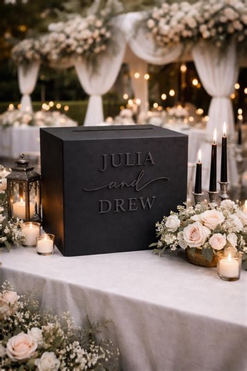 Acrylic Card Box With Lock   Key | Personalized Raised Text Card Box | 3D Pop Out Text | Flat Vinyl Decal | Custom Wedding Decor - Etsy