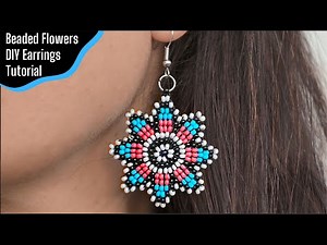 DIY Beaded Flowers Earrings || Circular Stitch🌺