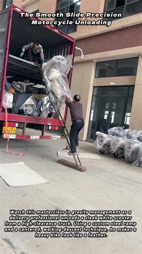 The Smooth Slide Precision Motorcycle Unloading