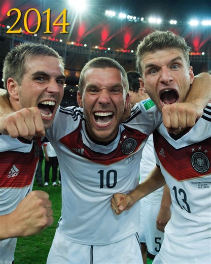 15K views · 336 reactions | Germany Football Team and adidas dropped Germany's national team jersey today and it looks a little familiar  Thanks to the stripes running across the chest with a diamond center, it resembles the jersey Germany won the World Cup in 1990! ⚽ In honor of the throwback, this is how our national team jersey has evolved over the years for every World Cup we've won—2026, we're coming for you! Which is your favorite? | German Embassy Washington | Facebook