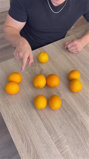 So schafft man es, dass man in beide Richtungen sechs Orangen hat 🥰